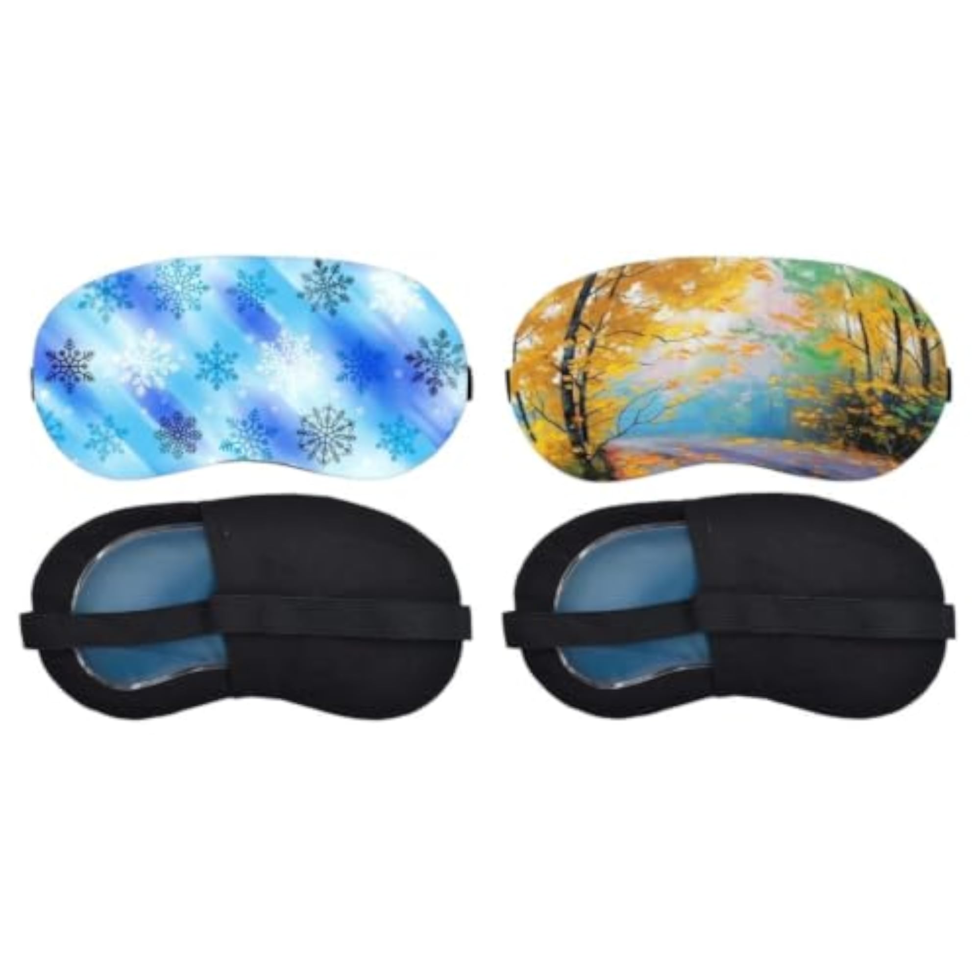 Blue Snowflake Sleeping Mask Combo, Comfortable Eye Cover