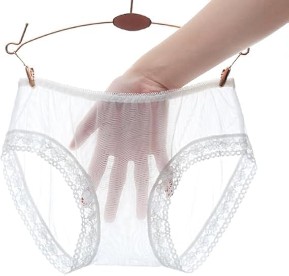 Women's Sexy Transparent Mesh Lace Panties Sexy Seamless Briefs Fixed Underwear Thin Soft Panties Underwear