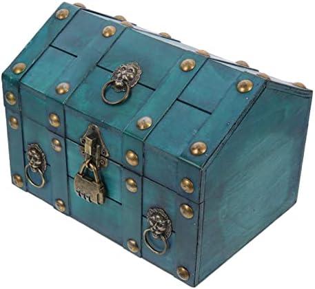 Amazon.com: Nanddi Vintage Wooden Treasure Chest Box with Lock Small ...