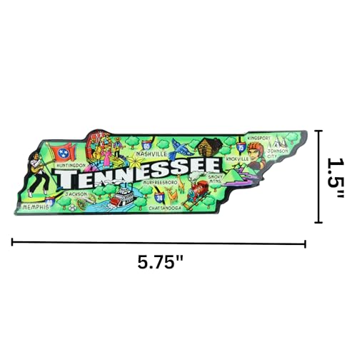 Imán decorativo de acrílico mapa de Tennessee 5.75 x 1.5 pulg miniatura 6