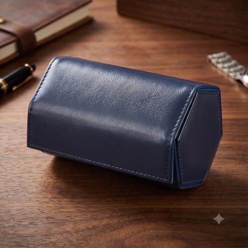 Image of essart 2 Slot watch roll case Blue