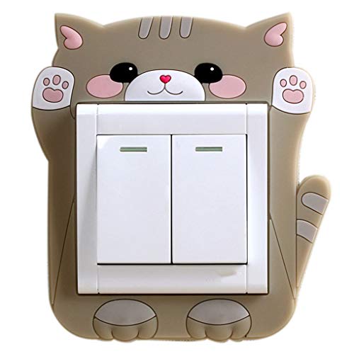 Pega Lavable Gratuito Interruptor de la luz del zócalo Pegar Cubierta Protectora de Dibujos Animados Living Adhesivos Decorativos fgyhty