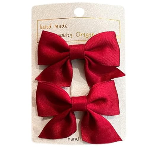 1 Paio Mollette Capelli con Fiocco in Gros-grain Accessori per Capelli Moda Ragazze Accessori per Capelli Donne Natale Matrimonio Compleanno (Rosso)
