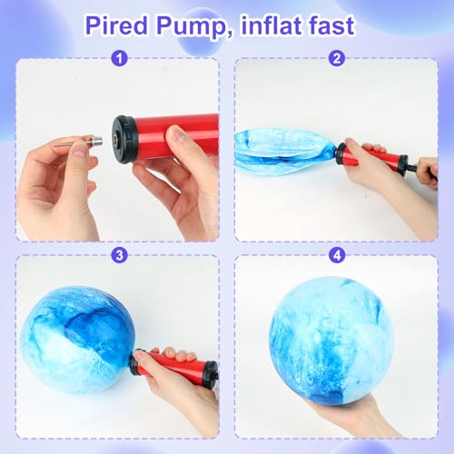 AMOR PRESENT 4PCS Playground Balls for Kids, 9 Inches Dodgeballs Bouncy Balls, Rubber Inflatable Kickball with Air Pump for Indoor Outdoor Sport Games - Thumbnail 6