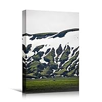 Canvas Wall Art Snowy Tops Cool Dramatic Mountain Nature Photography Romantics - 12x18 inches