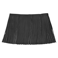 sourcing map Frangia in pelle sintetica di poliuretano, 15,8 cm, double face, per cucito, fai da te, cucito, vestiti, gonne, decorazioni, colore nero