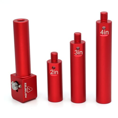 SZJELEN19mm Rod Mounting Bracket with 3/8 Screw and Anti Twist,4 Sections of Length to Match for Arri Red Sony Camera (Red)