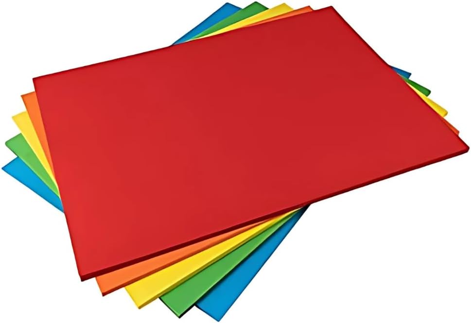 Hawksbill Paper 160GSM Multi-Purpose Rainbow Coloured Card – 50 Pack of Thick, Premium, Bright Printer A4 Paper – Copier Paper for Home, Office & Stationery Use