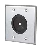 Stainless Steel Universal Grommet Wall Plate - 2 Gang - Standard