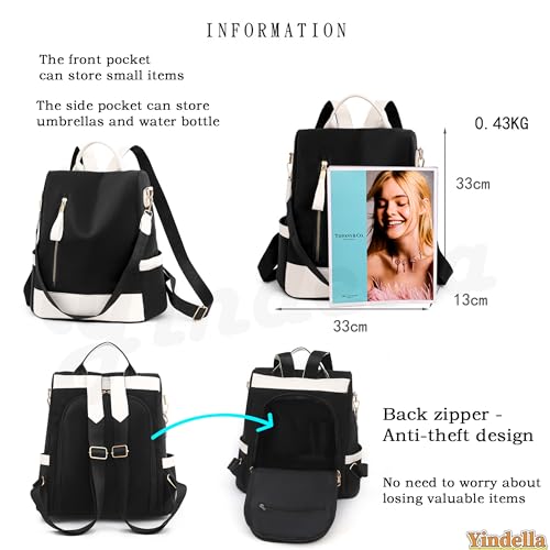Image of Yindella Stylish Backpack with Artistic Embossed Design, Spacious Multi-Compartment, Adjustable Straps, and Premium Pu Leather Material - Ideal for Women & Teens (Black)
