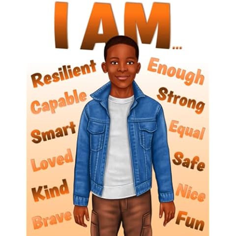 I Am: Positive Affirmations Coloring Book for Black Boys: Build Your Child's Confidence and Self-Esteem | Empowering Book for Young Black Boys | ... | African American Children Books) Cover
