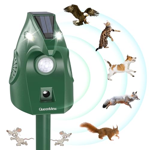 Repelente para Gatos Exteriores, Repelente Palomas Ultrasónico Solar, Ahuyentador de Pajaros Animales, Carga USB Repelente Gatos Jardín Auyentar Perros, Palomas, PáJaros, Ratas, Zorros