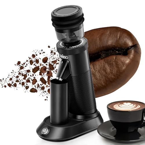 Image of HIBREW G5 Coffee Grinder, Single Dose Burr Coffee Grinder, Electric Coffee Grinder with Magnetic Dosing Cup, Conical Coffee Bean Grinder with 36 Step Micro Grind Settings, Dual-Speed Adjustment, Black
