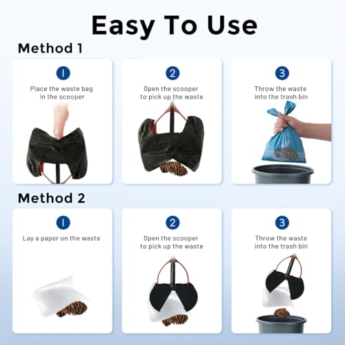 Image of ZOMISIA 32 inch Pooper Scooper with Waste Bags - Poop Scooper for Large Dogs with Long Handle High Strength Material and Durable Spring for Yard, 30 Count Poop Bags