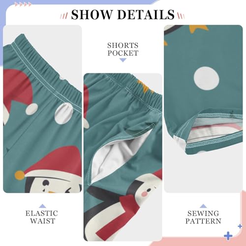 ZZXXB Penguin Pine Tree Snow Boys Long Pants Soft Trousers Elastic Waist Kids Lounge Bottoms with Pockets S-XL4