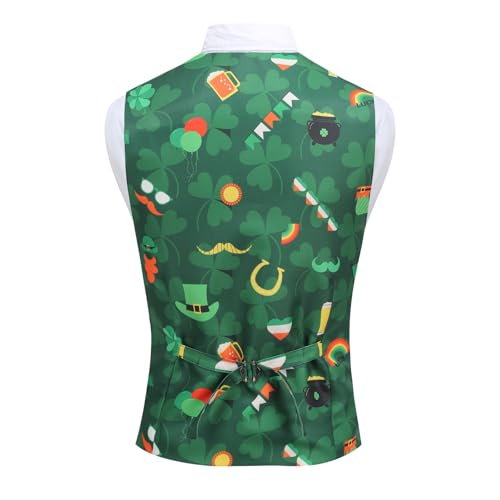 Image of yolsun Men's Mardi Gras Vest 3D-Print Festival Party Holiday Waistcoats Mardi Gras Outfit