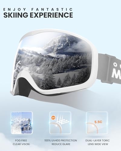 OutdoorMaster Owl Ski Goggles OTG, Snow Snowboard Goggles for Men Women Youth, Anti-Fog, 100% UV Protection - Image 3