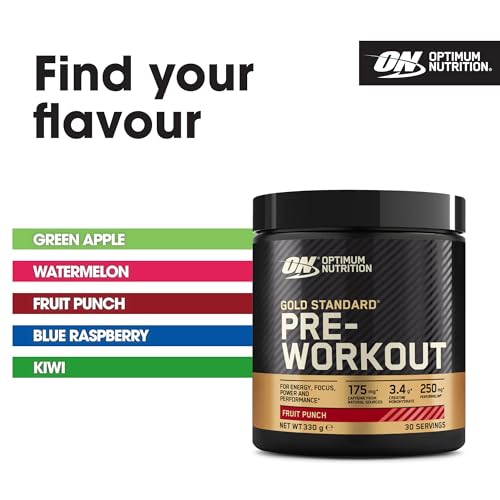 Optimum Nutrition Gold Standard Pre Workout Powder, Energy Drink with Creatine Monohydrate, Beta Alanine, Caffeine and Vitamin B Complex, Nutrition Supplement, Fruit Punch Flavour, 30 Servings, 330 g - Image 6