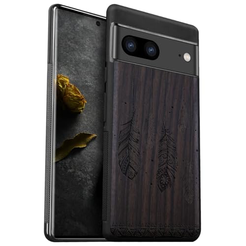 Coque en bois pour Google Pixel 7 fini les rayures avec l'étui tpu