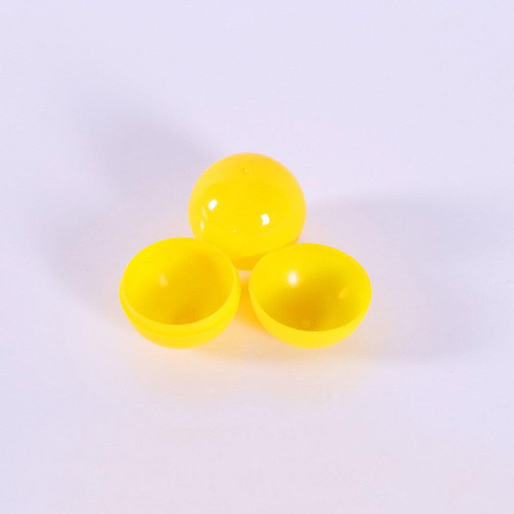 Luxshiny Plastic Balls 50pcs Bulk Fillable Raffle Drawing Balls Reusable Yellow
