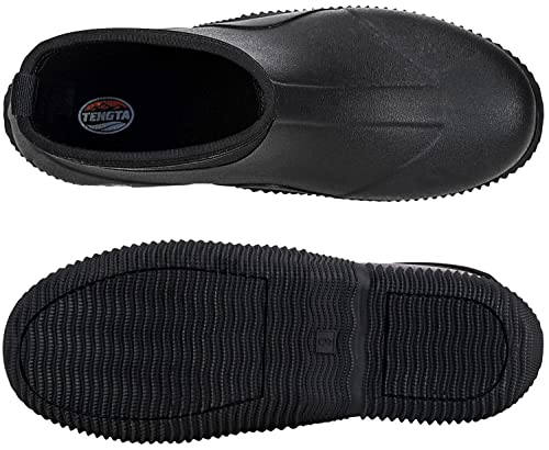 TENGTA Men's Waterproof Rain Boots, Ankle Height Garden Mud Shoes, Outdoor Insulated Neoprene Rubber Boots for Gardening Camping and Yard Working4