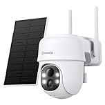 Cinnado Solar Security Camera Outdoor Wireless 2K CCTV Camera Systems House Security, Solar Battery Powered, PIR Detection, 360° Color Night Vision, Siren