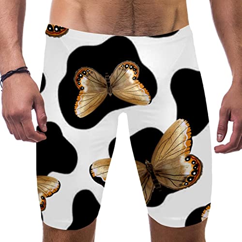 Maillot de bain long homme beige multicolore short de bain papillon taille L