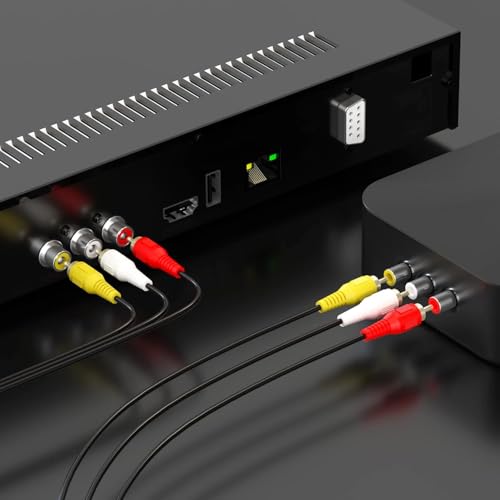 Madhabi 3RCA to 3RCA AV Cable – Male to Male Composite Stereo Audio Video Cord with Gold-Plated Connectors for LED TV, DVD Player, LCD, Home Theater, Gaming Console, Projector, and PC 2 41qt4RU2yfL