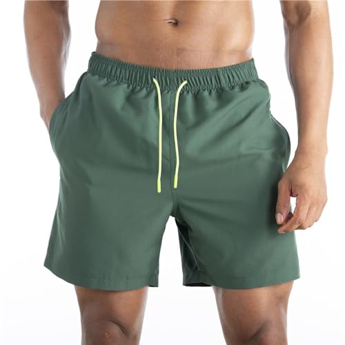 Bañador para hombre con transpirable, resistente al agua, pantalones cortos de entrenamiento, elásticos, ajustables con cordón, forro de malla, para playa, surf, pantalones cortos de secado rápido,