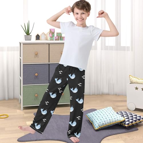 Boy's Pants Cute Blue Whale Night Sky Jogger Pants Elastic Waist Long Bottoms Trousers with Pockets 6-14 Years4