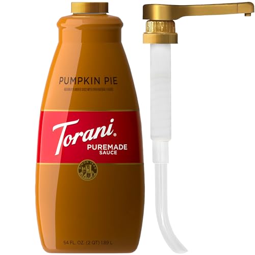 Torani Puremade Pumpkin Pie Sauce for Coffeehouse Drinks and Desserts, Non-GMO, Large 4lb Bottle...