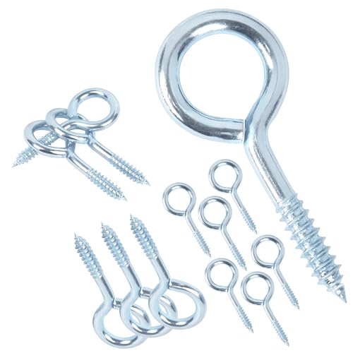 Qrity 20 PCS Eyelet Screws, 20mm Self Tapping Hook, Ring Screw, Ceiling Hook, Galvanized Eyebolt