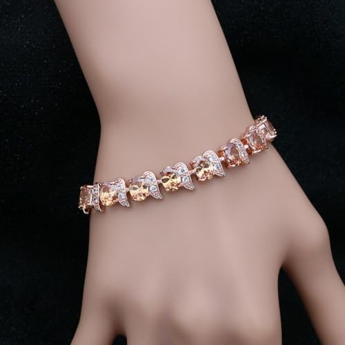 Image of LMXXVJ Fashion Tennis Bracelet Created Emerald White Gold Plated Charm Bracelet Gifts Jewelry for Women