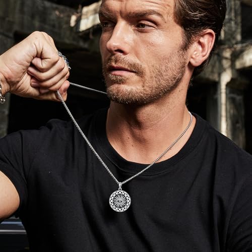 Evil Eye Necklace for Men 925 Sterling Silver Evil Eye Pendant Necklace Greek Protection Jewelry Amulet Gift for Women Men3