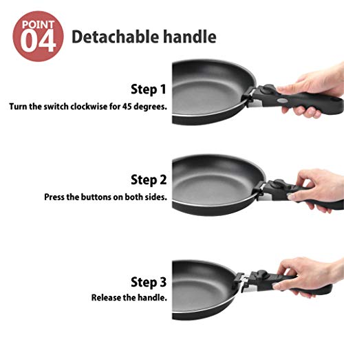 Abizoe 12 Piece Non-Stick Cookware Set Non-Stick Pans And Pots With Removable Handles, Space Efficient Excellent For Rvs And Compact Kitchen (Black 12 Pieces) #TOP5