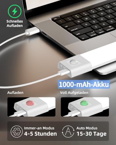 EZVALO Schrankbeleuchtung 20 cm × 3 Stück, 30 LED Schrankleuchte mit Bewegungsmelder, Unterbauleuchte Küche LED mit 3 Farbtemperaturen… – Ansicht 5