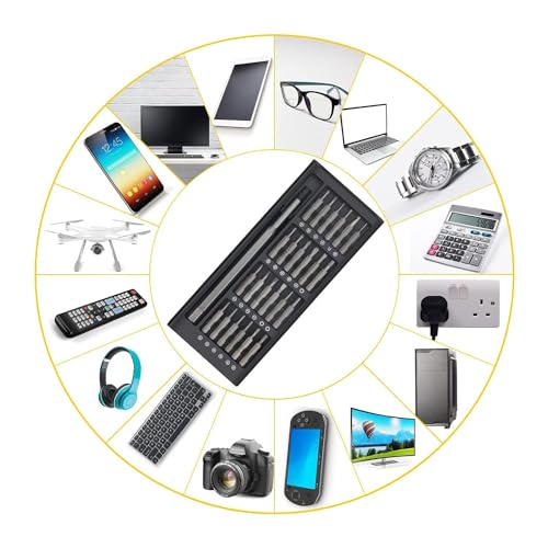 Image of 24 in 1 Mini Screwdriver Set with Case, Small Flathead Magnetic Screwdriver Kit for Electronics, PC, Watches, Glasses, Phones, Jewelry, Black