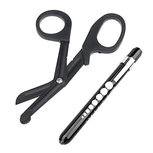 YOMNEE Trauma Shears and Medical Penlight with Pupil Gauge, EMT Medical Bandage Scissors for Nurses, EMS, Medical Students, Emergency Room