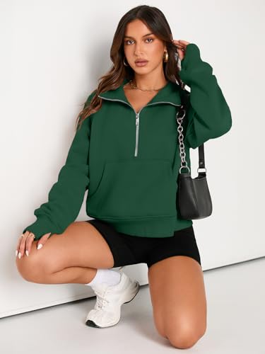 Image of AUTOMET Womens Sweatshirts Half Zip Cropped Pullover Fleece Quarter Zipper Hoodies 2026 Fall Fashion Outfits Clothes