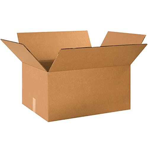 Image of Box USA 15 Pack of Heavy-Duty Double Wall Corrugated Cardboard Boxes, 24 inch L x 14 inch W x 12 inch H, Kraft, Shipping, Packing and Moving