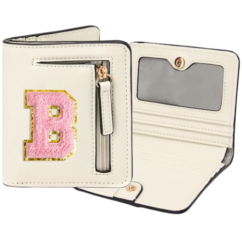 Image of Birthday Gifts for Teen Girl Kids Wallet Little Girl Wallets | Small Initial Kid Wallet for Girl Rfid Wallet Preppy Stuff Gifts for Girls 8-12 Beige B