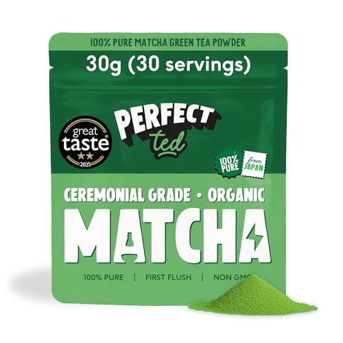 Perfect Ted | Organic Matcha Flavor 30g | Matcha Powder Ceremonial Grade | Single-Origin Uji Japan | Matcha Green Tea Powder (30 Servings) (30g Organic)