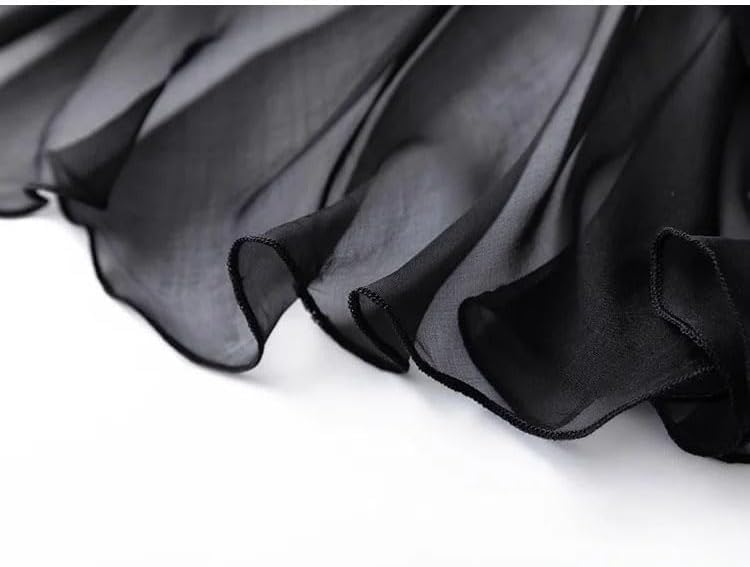 Women's Silk Tulle Midi A-Line Skirt with Elastic Waist for Office Party Vacation Wear4