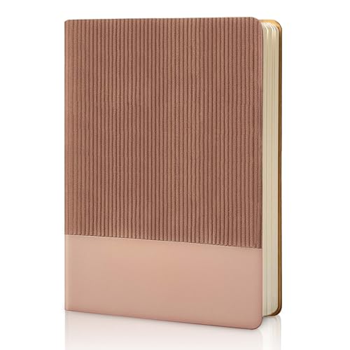 Image of Lined Journal Notebook for Work College Ruled Notebook 5.79 inch x 8.27 inch A5 PU Leather Daily Journaling Notebook 216 Pages for Women Men Daily Writing Business School Travel Gift (Dark Pink)