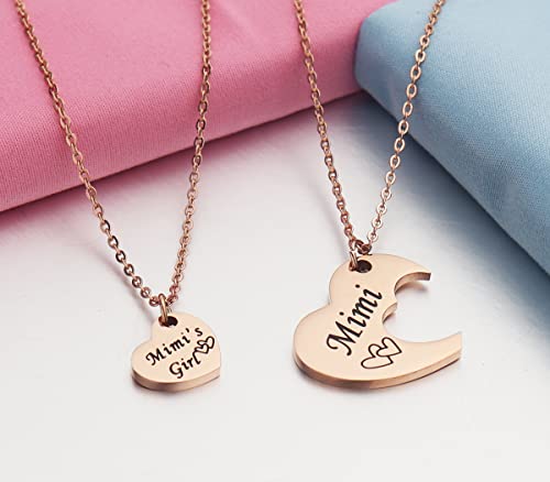 Ankiyabe Matching Granddaughter Heart Necklace Set - Grandma & Me Gift Necklace4
