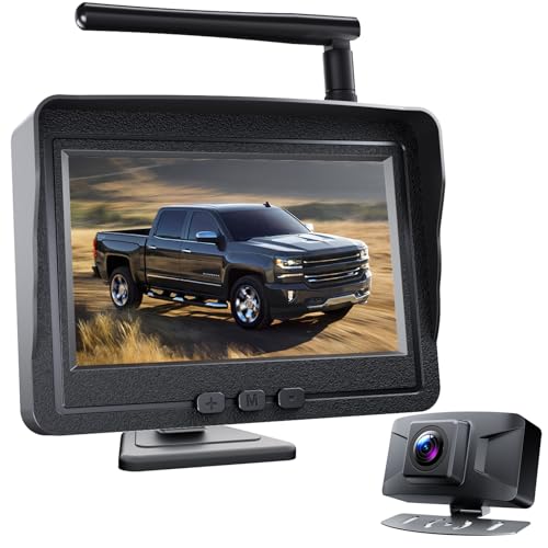 Image of Wireless Backup Camera System Rear View Camera Monitor Kit HD 1080P Reverse Cameras for Truck Car Pickup RV Camper Van Waterproof Night Vision