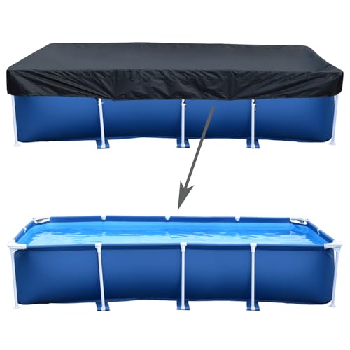 157 X 83 Rectangle Pool Cover, Made of 210D Heavy-Duty Waterproof Oxford Fabric, 13 x 7 ft Rectangle Pool Cover, 157 in x 83 in Swimming Pool Cover, Solar Pool Covers for Rectangular Frame Pools