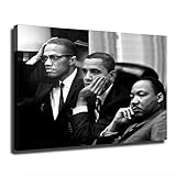 EsaSam Barack Obama Martin Luther King Jr And Malcolm X Poster Canvas Picture Printing Wall Art Decoration Posters Aesthetic Living Room Bedroom Home Background Wall Decor (08×12inch-No Framed)