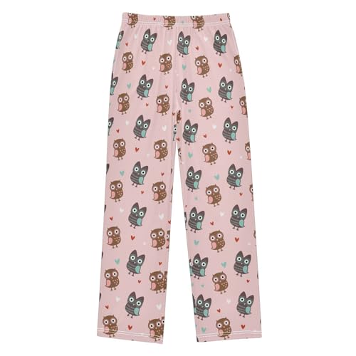 Owl and Love Boys Long Pants Soft Trousers Elastic Waist Kids Lounge Bottoms with Pockets S-XL
