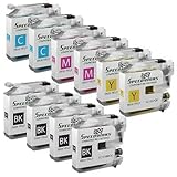 Speedy Inks Compatible Ink Cartridge Replacement for Brother LC103 ( Black,Cyan,Magenta,Yellow , 10-Pack )